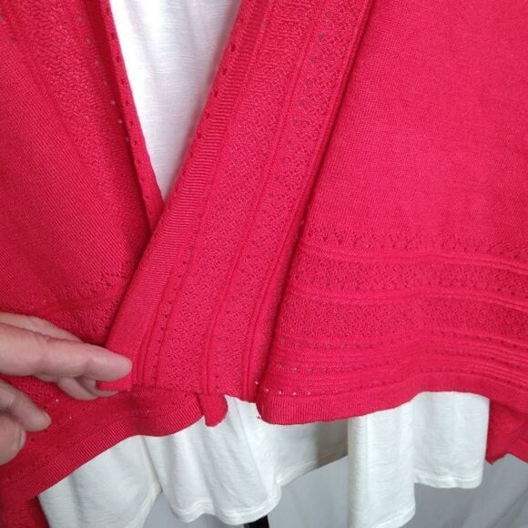 Cable & Gauge Open Cardigan Red XL - Picture 7 of 13